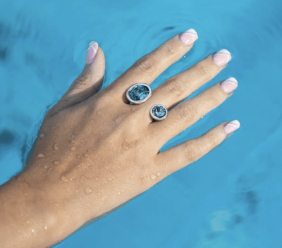 Anillo Uno de 50 Dos cristales celestes1