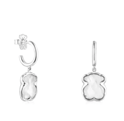 Aros Tous de plata y cristal de roca Sweet Dolls Color1