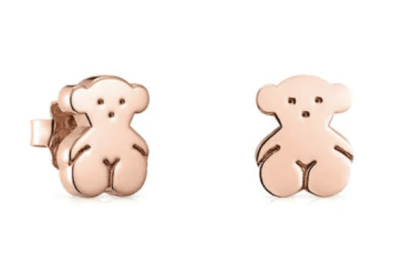 Aros Tous Sweet Dolls Grandes oso con baño de oro rosa 18 kt sobre plata1