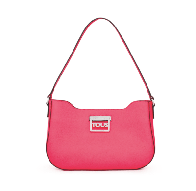 Cartera Tous de hombro Legacy cuero rosa fluorescente1