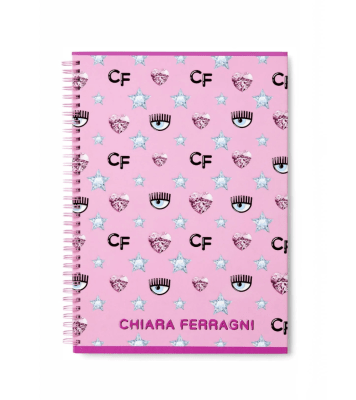 Cuaderno Chiara Ferragni A4 Espiral Gande Rosado1
