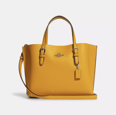 Cartera Coach Mollie Cuero Mostaza1