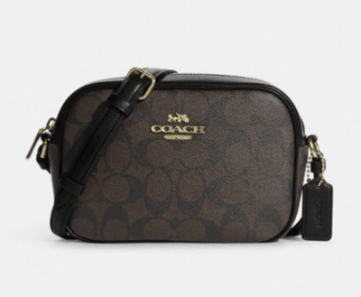 Cartera Coach Crossbody Monograma cafe y negro1