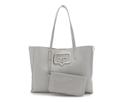 Bolso Chiara Ferragni Tote Grande Plateado1