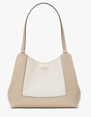 Cartera Kate Spade Lena tres compartimientos grande XL Cuero tonos Beige