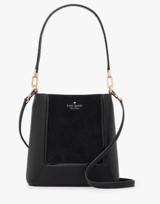 Cartera Kate Spade Bombonera Lena Cuero y Suede Negro1