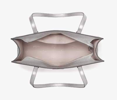 Cartera Kate Spade Tote Kenzie Plateado Metalizado