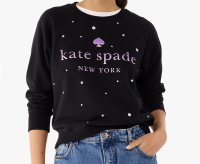 Poleron Kate Spade letras degrade rosa talla M1
