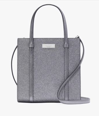 Cartera Kate Spade Kenzie Small Glitter Plateado1