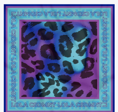 Pañuelo Lola Casademunt animal print azul1