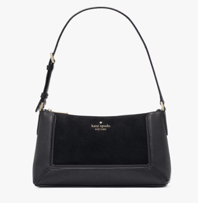 Cartera Kate Spade Lena Medium Suede Cuero negro