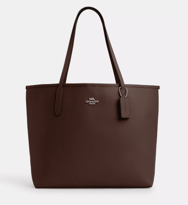Cartera Coach Tote City Cuero Café1