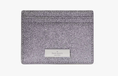 Tarjetero Kate Spade Kenzie Pequeño Plateado Alilado glitter1