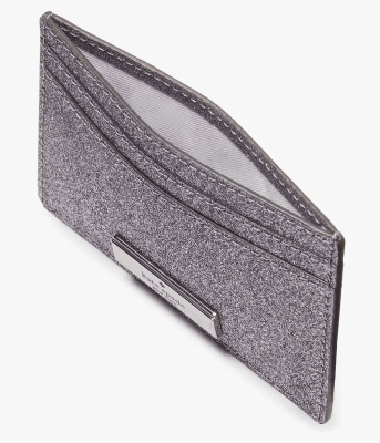 Tarjetero Kate Spade Kenzie Pequeño Plateado Alilado glitter