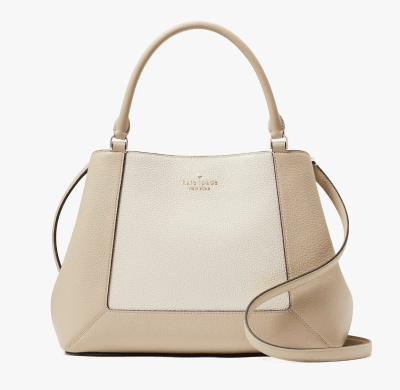 Cartera Kate Spade Lena tres compartimientos mediana Cuero Tonos Beige1