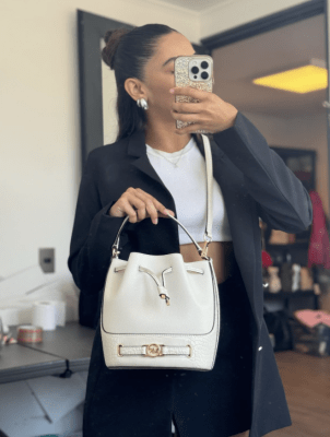 Cartera Michael Kors Bombonera Blanco1