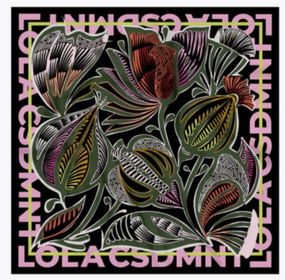 Pañuelo Lola Casademunt satinado hojas frondosas1