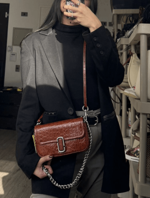 Cartera Marc Jacobs Acolchada Pequeña Caramel ladrillo