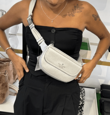 Riñonera Kate Spade Rosie Cuero Plateado1