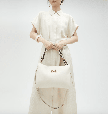 Cartera Lola Casademun Asa acrilica multicolor Crudo - Crema