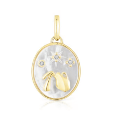 Colgante Tous Acuario con baño de oro 18 kt sobre plata con nácar y topacios