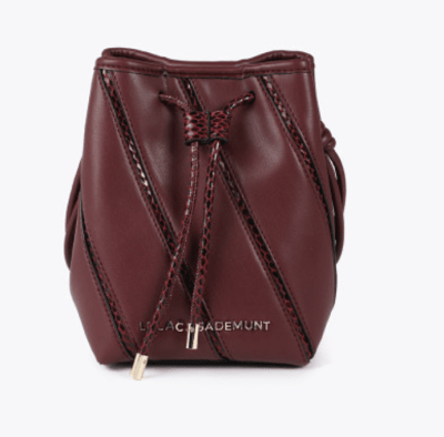 Cartera Lola Casademunt Bombonera detalles serpiente Burdeo1