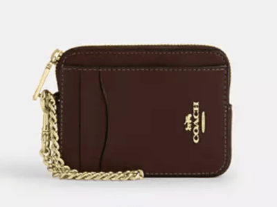 Billetera Coach Pequeña cuero cafe moro