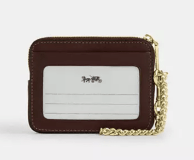 Billetera Coach Pequeña cuero cafe moro