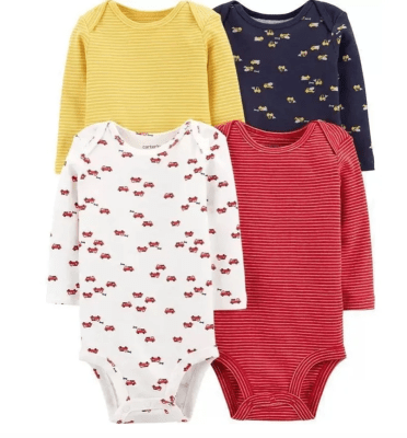 Set 4 bodys Carter´s manga larga camiones1
