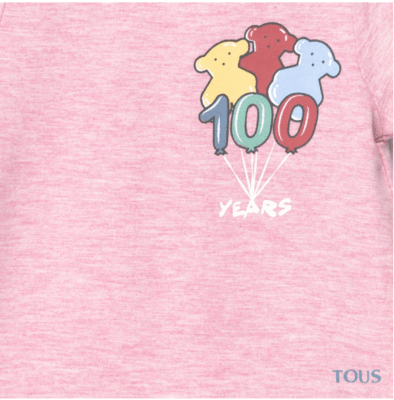 Polera Baby Tous 100 years rosado