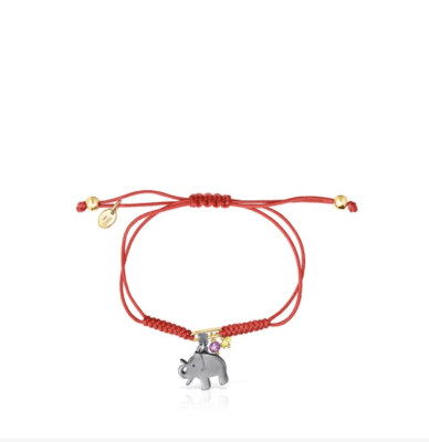 Pulsera bebe tous elefante roja1