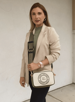 Cartera Marc Jacobs Crossbody Marshmallow multi crema/verde musgo1