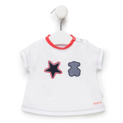 Polera Baby Tous estampada blanca