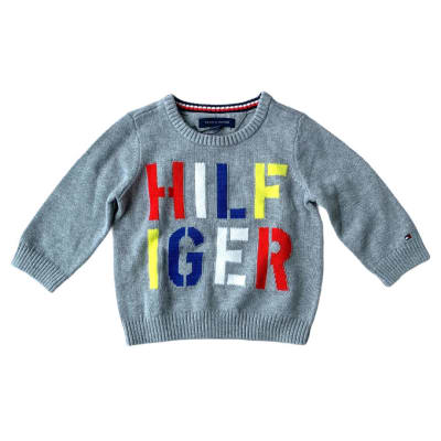 Chaleco Tommy Hilfiger Kids letras gris1