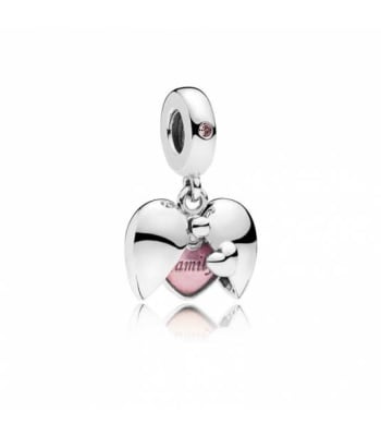 Charm Pandora Corazon que se abre adentro family rosado1