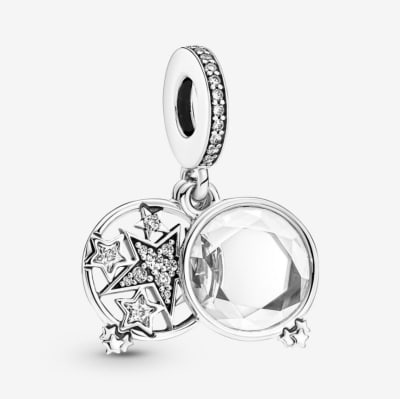 Charm Pandora colgante doble estrella asimetrica1