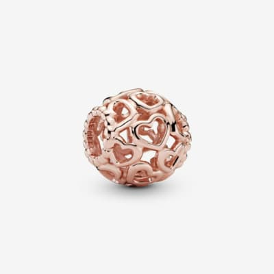 Charm Pandora esfera de corazones rosegold1