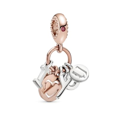Charm Pandora I love you bicolor colgante1