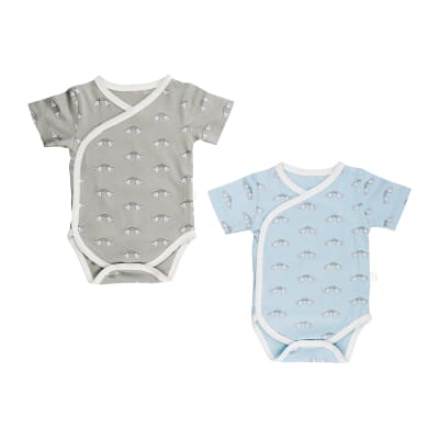Set 2 bodys Baby Tous cruzados celeste y gris
