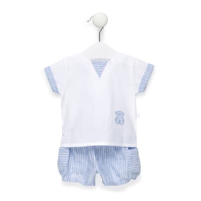 Conjunto Baby Tous camiseta y pantalon corto celeste1