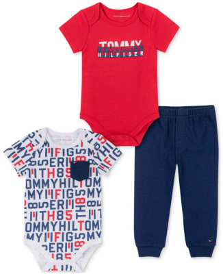Conjunto Tommy Hilfiger Kids 2 bodys y pantalon azul1