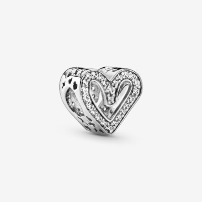 Charm Pandora dibujo de corazon brillante plata1