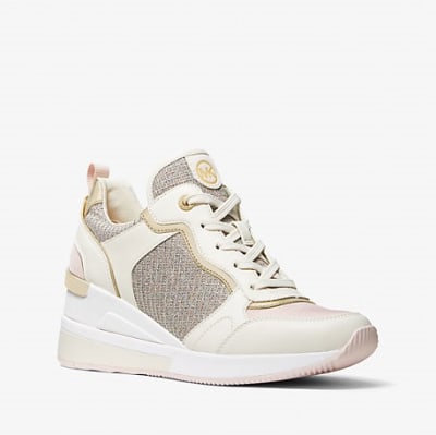 Zapatillas Michael Kors Crista crema con glitter1