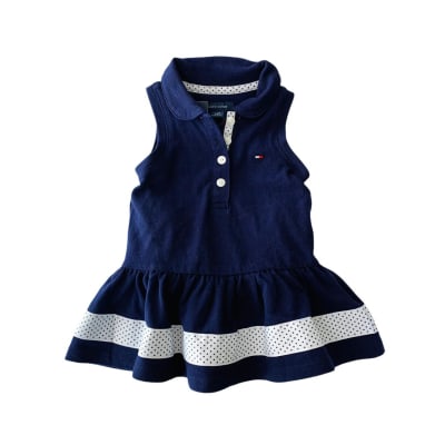 Vestido Tommy Hilfiger Kids cuello azul marino1