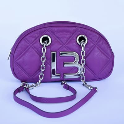 Cartera Bimba y Lola Ovalada Morada Cuero1