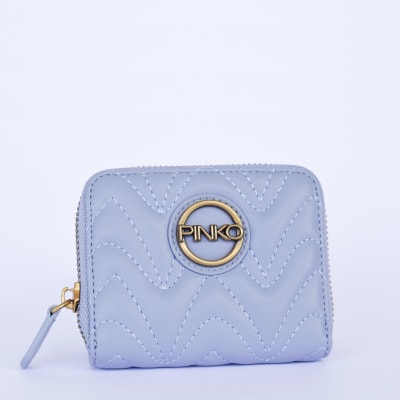 Billetera Pinko Acolchada Pequeña Cuadrada Celeste1