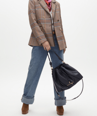 Cartera Lola Casademunt detalles en efecto piel serpiente Azul Marino1