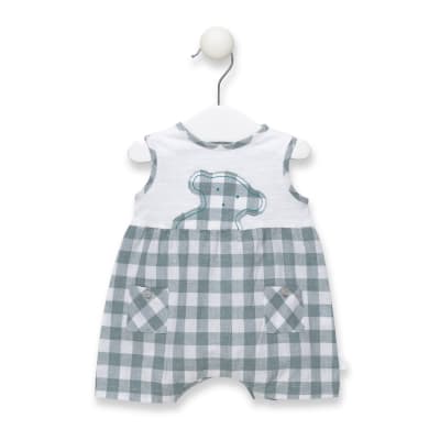 Bombacho Baby Tous blanco con cuadros verdes1