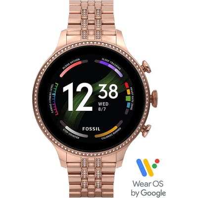 Reloj Mujer Fossil SmartWatch Gen 6 Correa Metalica Rosegold Lineas Circones1