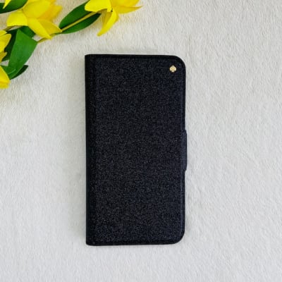 Carcasa Kate Spade negro glitter1
